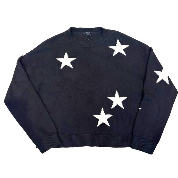 Rails Perci Black & White Star Cashmere Blend Sweater Size Small - Picture 1 of 8